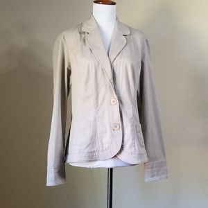 Coldwater Creek Shaped Jacket Blazer Top Sz 8 Tan